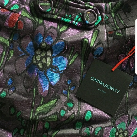 Cynthia Rowley Floral Jacquard A-Line Skirt - Picture 3 of 4